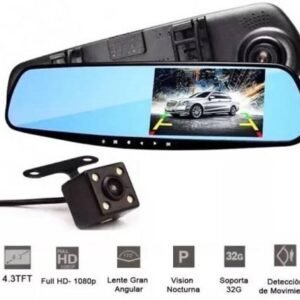 DVR Retrovisor con Camara Frontal y Trasera